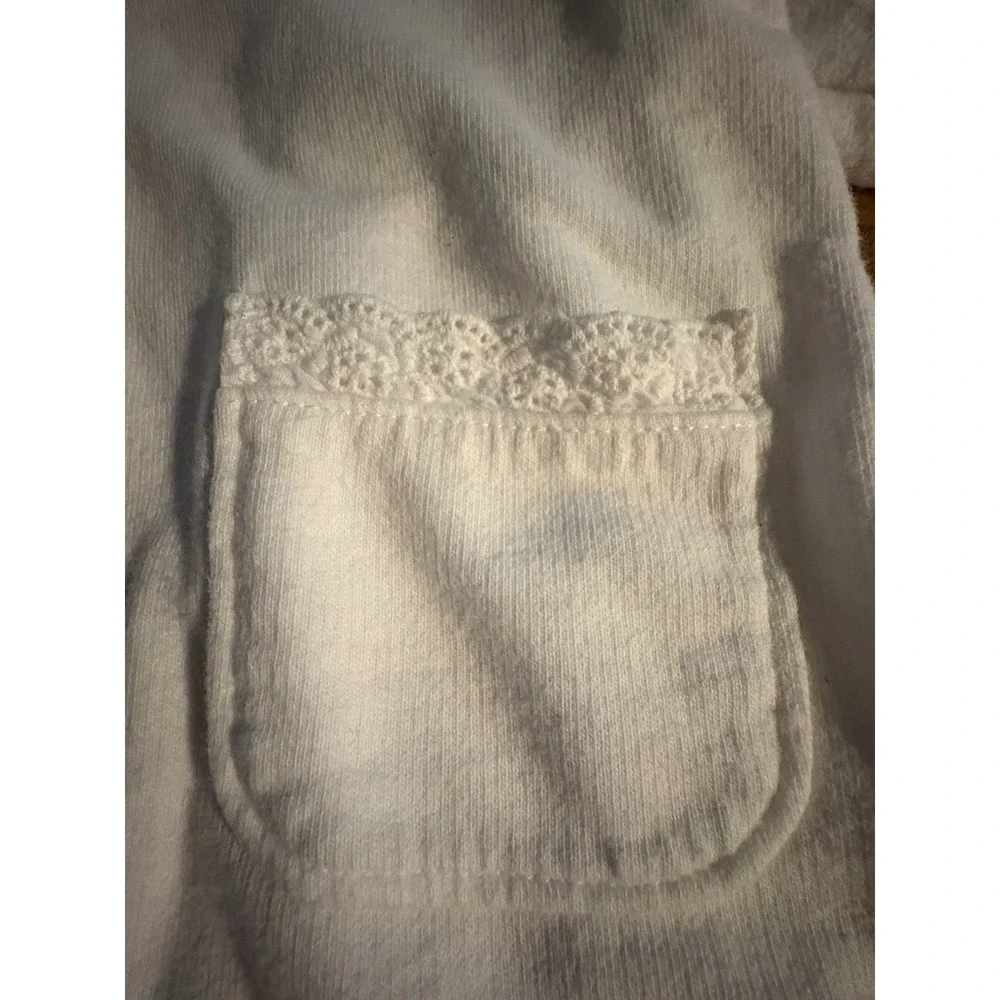 VTG BABY‎ GAP Snap Hooded Cardigan Jacket Infant 18-24 Months Lace Trim Pockets